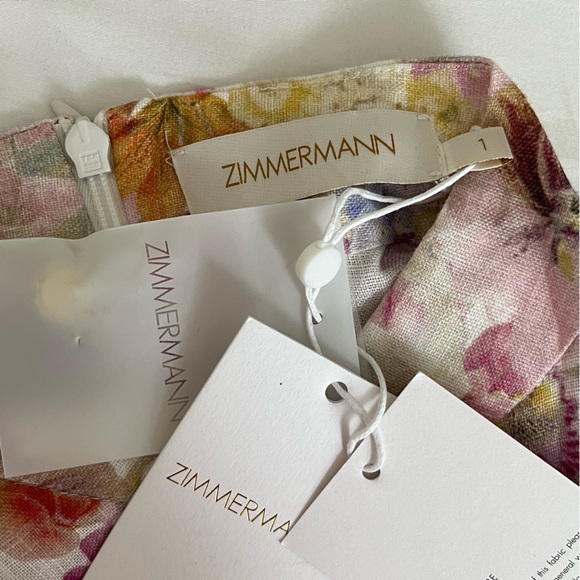 NWT Zimmermann Natura Buttoned Mini Dress in Kaleidoscope Garden 1 - Picture 10 of 15